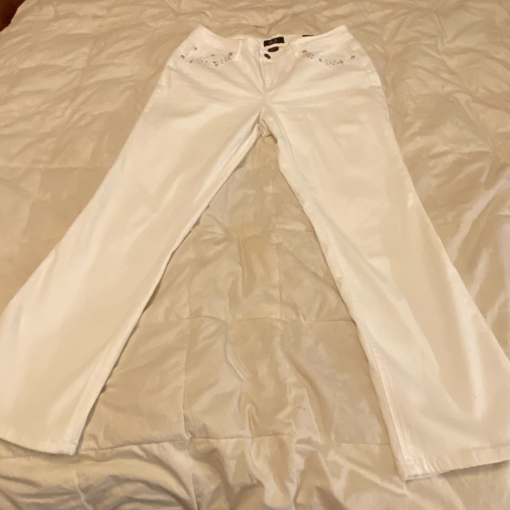Earl White Blinged Jeans